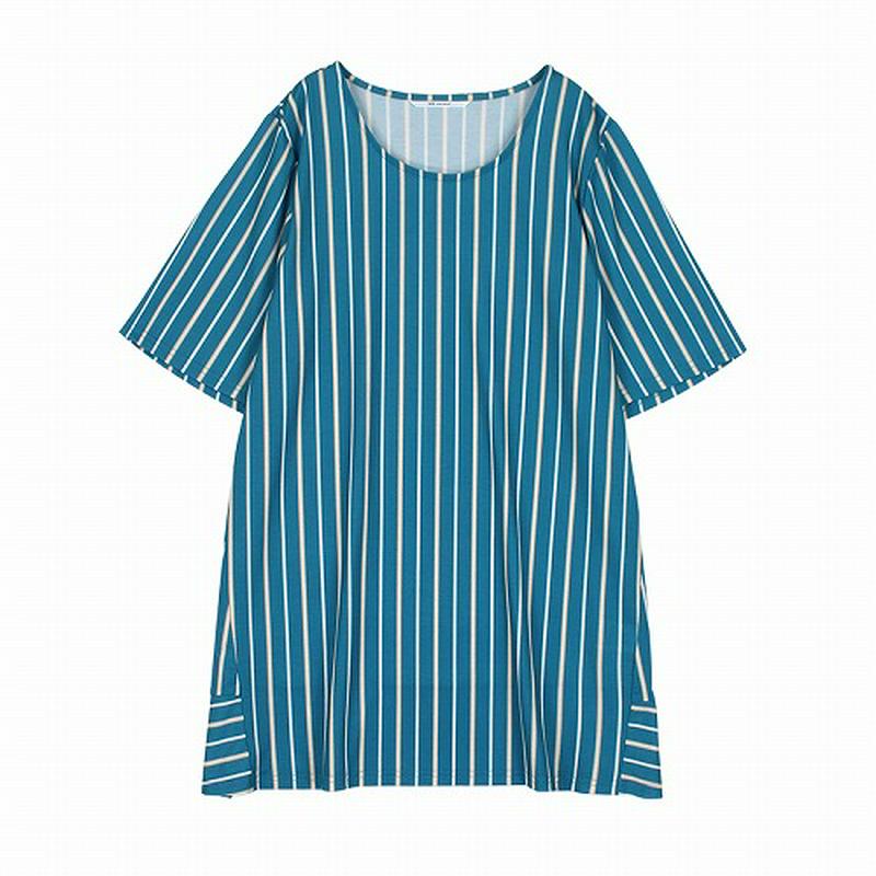 【１０％ＯＦＦクーポン対象】マルチストライプチュニックカットソー【ＬＬ～５Ｌ】