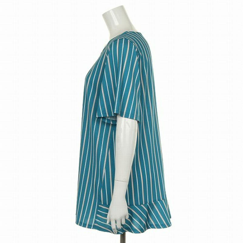 【１０％ＯＦＦクーポン対象】マルチストライプチュニックカットソー【ＬＬ～５Ｌ】