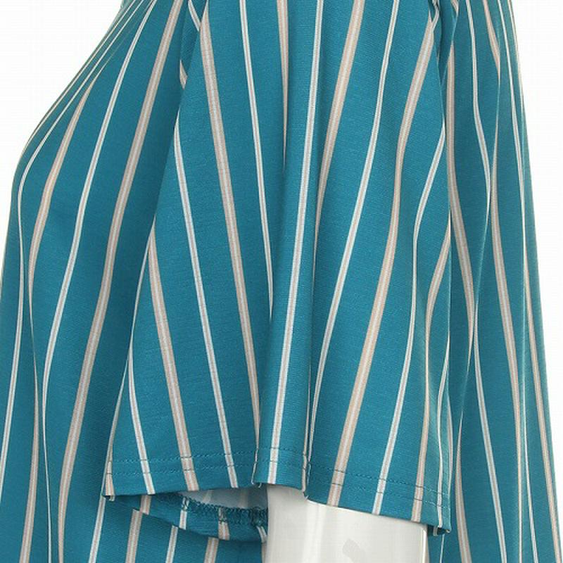 【１０％ＯＦＦクーポン対象】マルチストライプチュニックカットソー【ＬＬ～５Ｌ】
