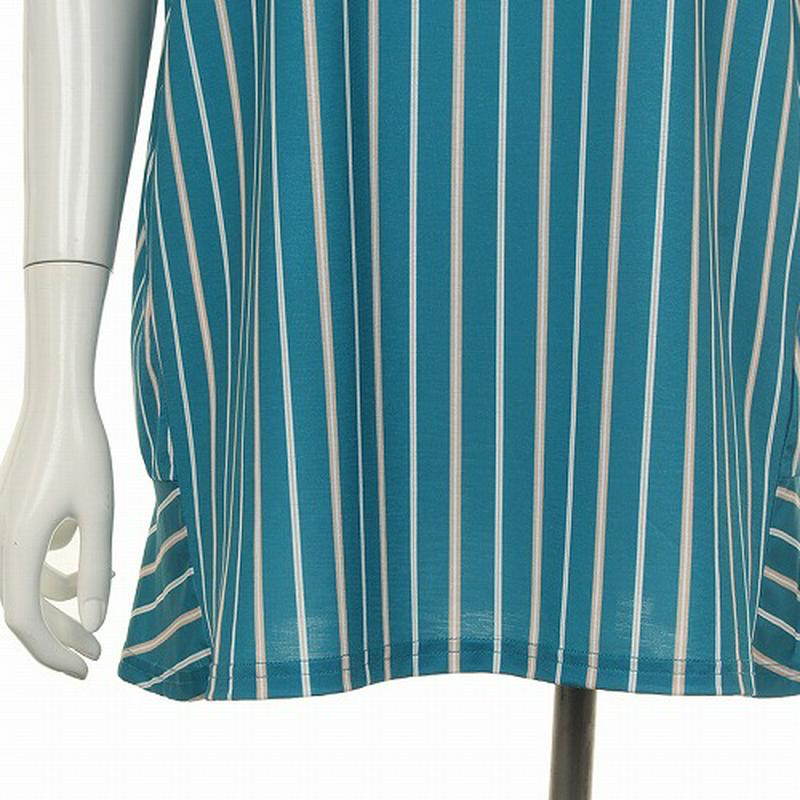 【１０％ＯＦＦクーポン対象】マルチストライプチュニックカットソー【ＬＬ～５Ｌ】