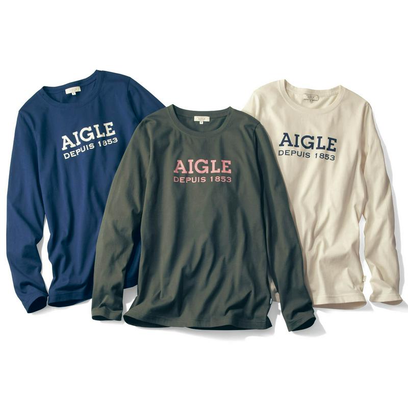 抗菌防臭機能でキレイを持続！ＡＩＧＬＥロゴ長袖Ｔシャツ
