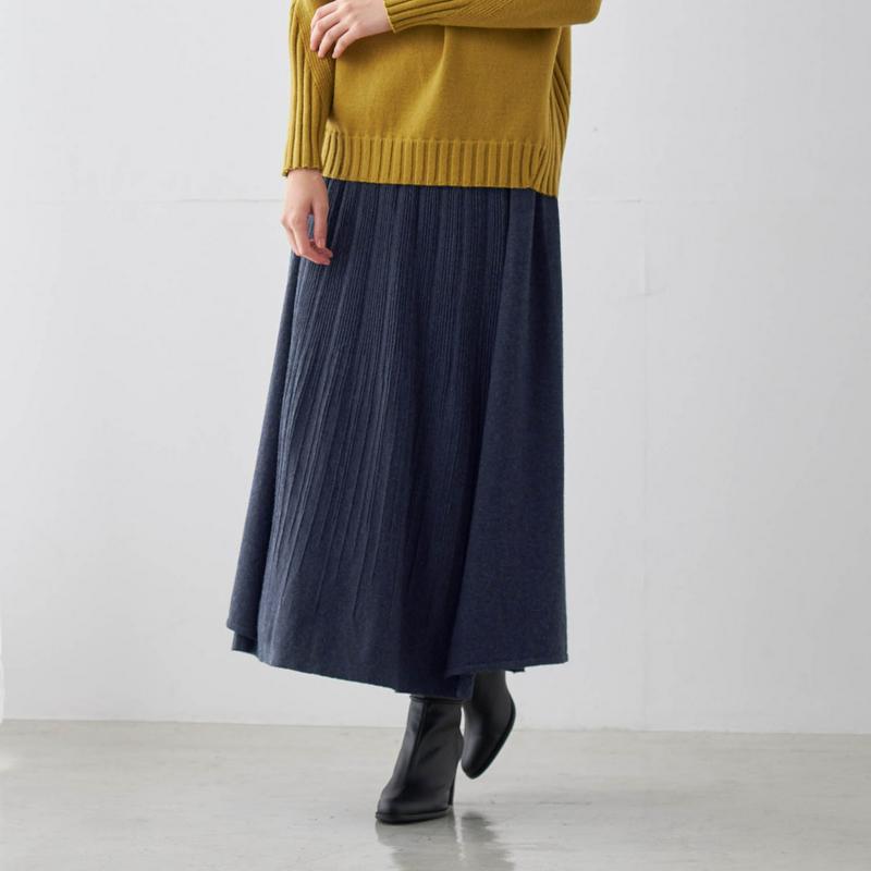 【ＳＴＹＬＥ　ＳＮＡＰ掲載】セットアップ可能なロングニットスカート