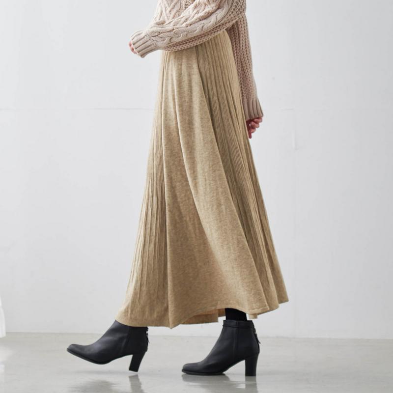 【ＳＴＹＬＥ　ＳＮＡＰ掲載】セットアップ可能なロングニットスカート
