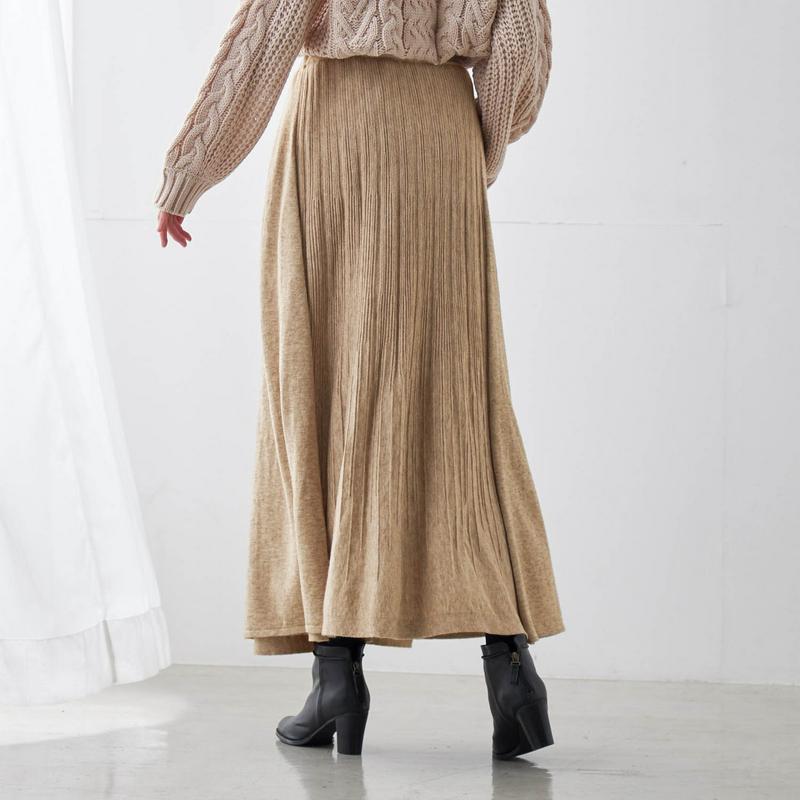 【ＳＴＹＬＥ　ＳＮＡＰ掲載】セットアップ可能なロングニットスカート