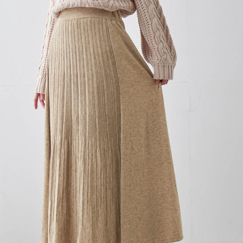 【ＳＴＹＬＥ　ＳＮＡＰ掲載】セットアップ可能なロングニットスカート