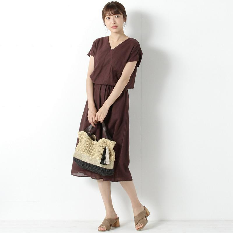 【３／２５（水）で販売終了】Ｖネックワンピース【９ＡＲ～１９ＡＢＲ】