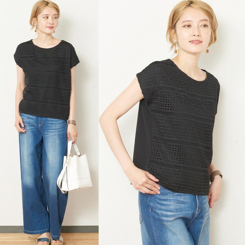 ハシゴレース使いゆるＴシャツ【Ｍ～５Ｌ】