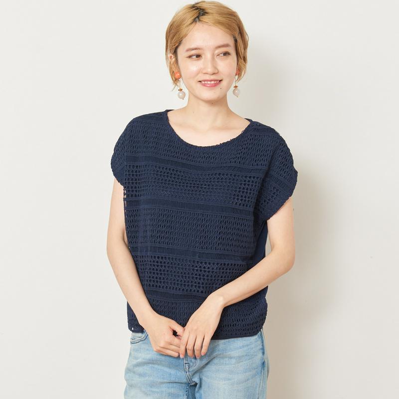 ハシゴレース使いゆるＴシャツ【Ｍ～５Ｌ】