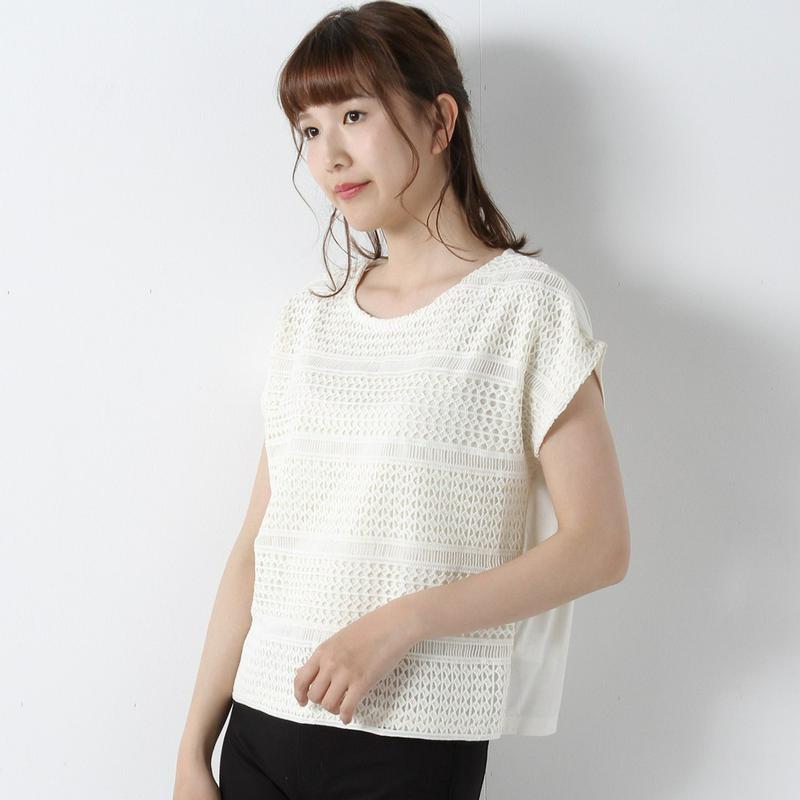 ハシゴレース使いゆるＴシャツ【Ｍ～５Ｌ】
