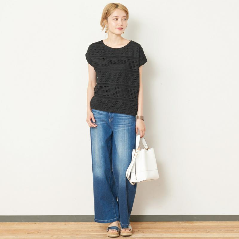 ハシゴレース使いゆるＴシャツ【Ｍ～５Ｌ】