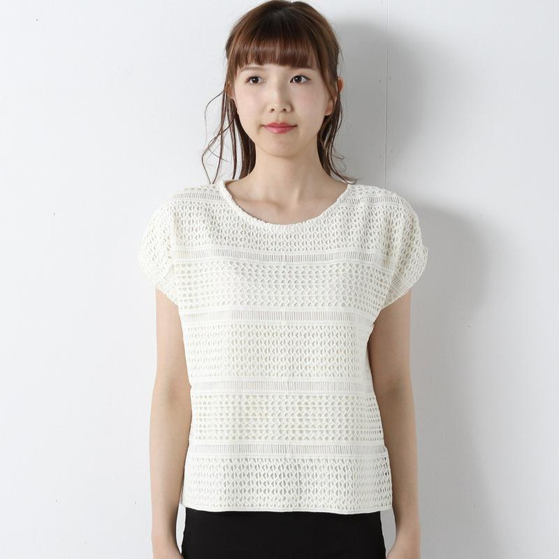 ハシゴレース使いゆるＴシャツ【Ｍ～５Ｌ】