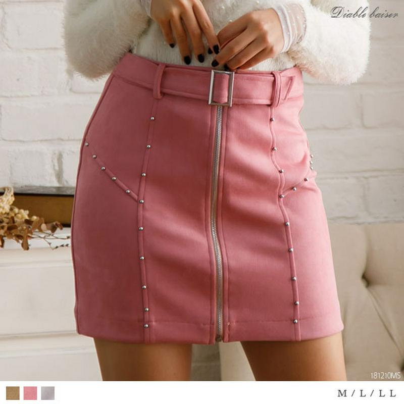 【OUTLET19AW】【1000円以下】[スエードスタッズミニスカート]1212