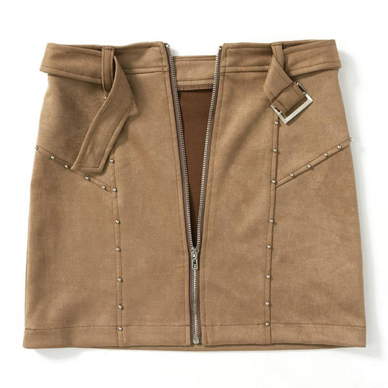 【OUTLET19AW】【1000円以下】[スエードスタッズミニスカート]1212