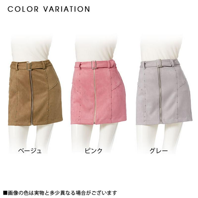 【OUTLET19AW】【1000円以下】[スエードスタッズミニスカート]1212