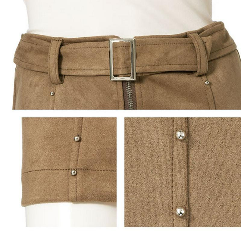 【OUTLET19AW】【1000円以下】[スエードスタッズミニスカート]1212