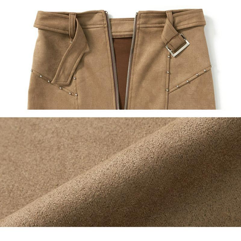 【OUTLET19AW】【1000円以下】[スエードスタッズミニスカート]1212