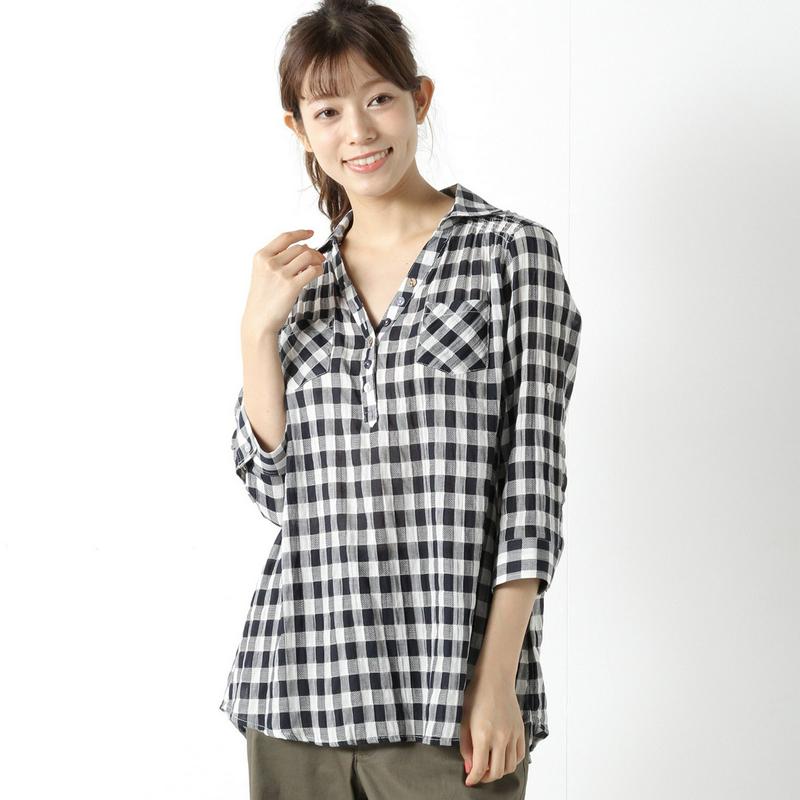 【特別価格】綿混素材のギンガムチェックシャツ【Ｍ～３Ｌ】