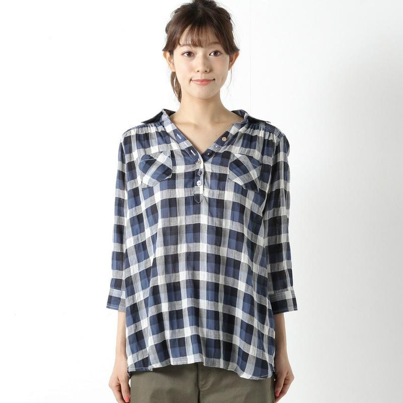 【特別価格】綿混素材のギンガムチェックシャツ【Ｍ～３Ｌ】