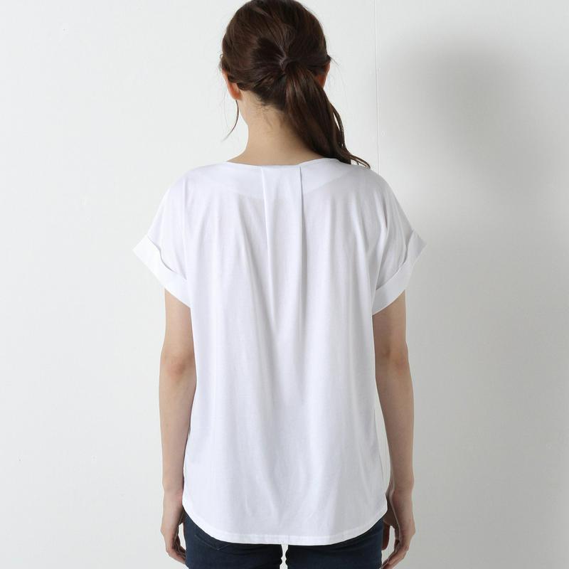 【接触冷感】柔らか綿素材ＶネックＴシャツ
