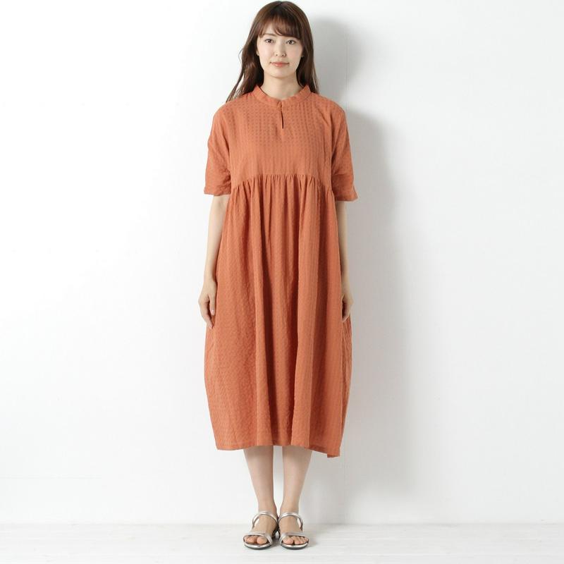 【３／２５（水）で販売終了】涼しくて楽ちん◎半袖ギャザーワンピース