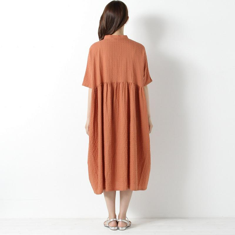 【３／２５（水）で販売終了】涼しくて楽ちん◎半袖ギャザーワンピース