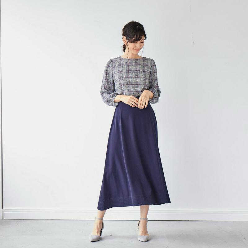 【ＳＴＹＬＥ　ＳＮＡＰコラボ】下腹ポッコリしにくいすっきりロングスカート