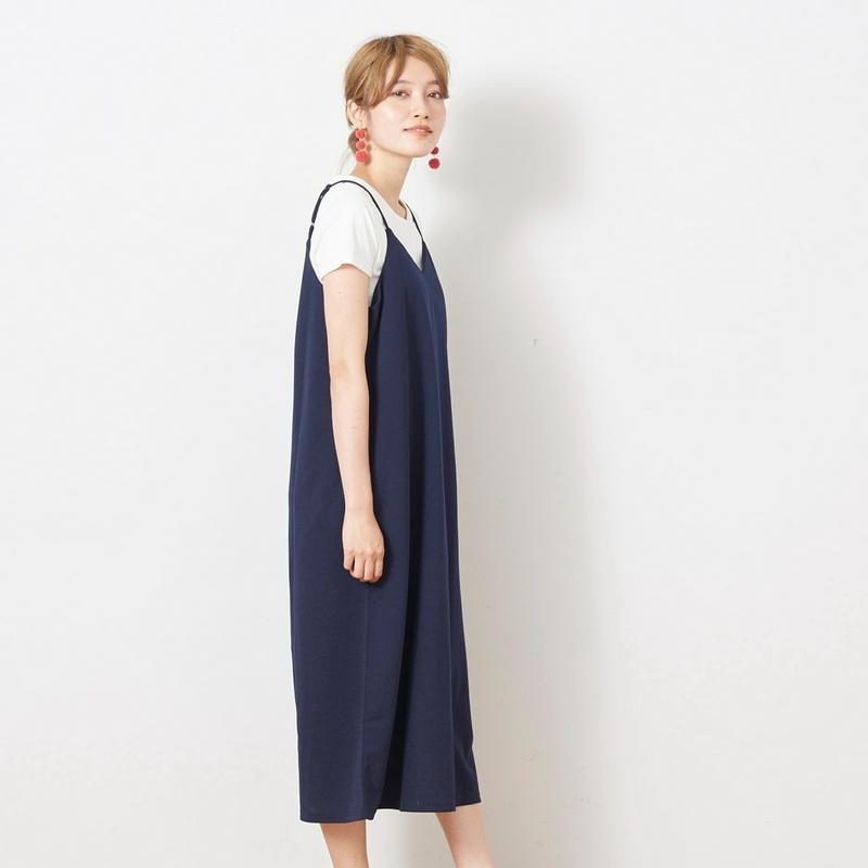 夏に嬉しいイージーケア◎カットジョーゼットキャミワンピース【Ｍ～３Ｌ】