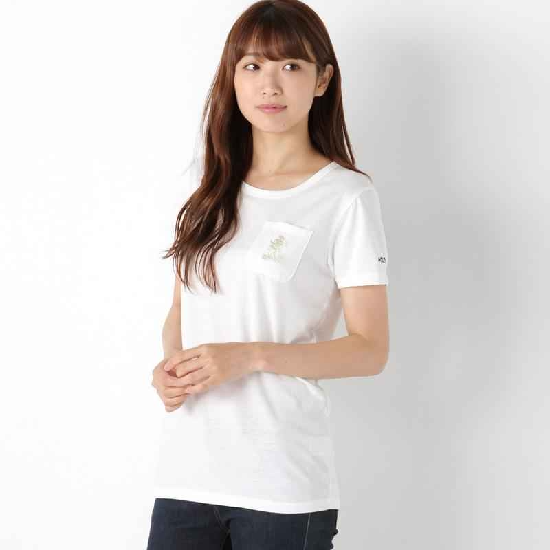 ミッキーポケット付き半袖Ｔシャツ【Ｍ～３Ｌ】