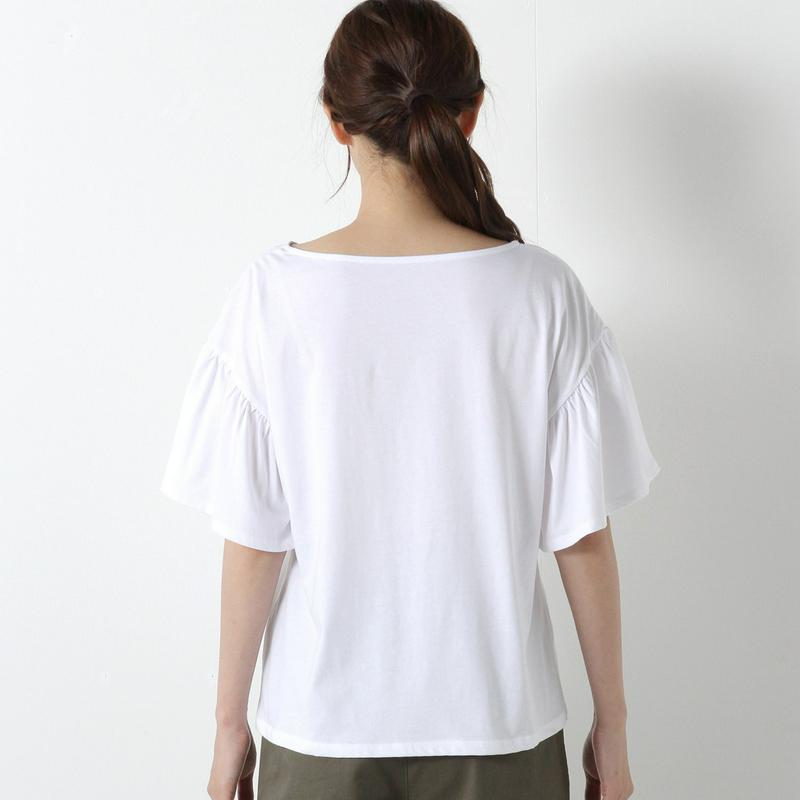 【接触冷感】フレア袖で二の腕カバー◎やわらか綿素材フレア袖Ｔシャツ