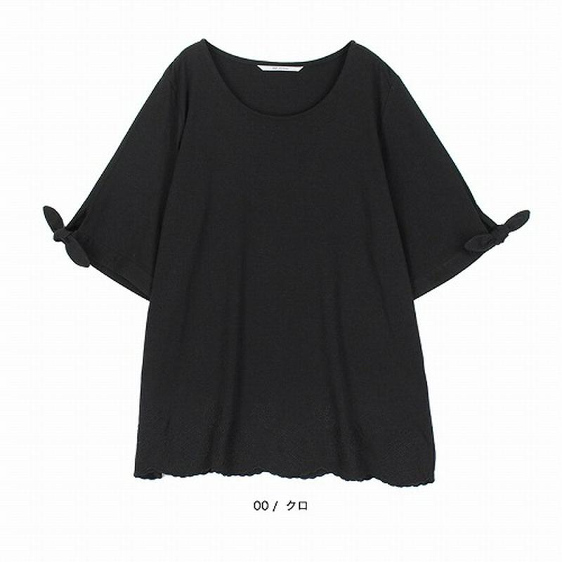 裾スカラップ刺繍カットソープルオーバー【ＬＬ～５Ｌ】