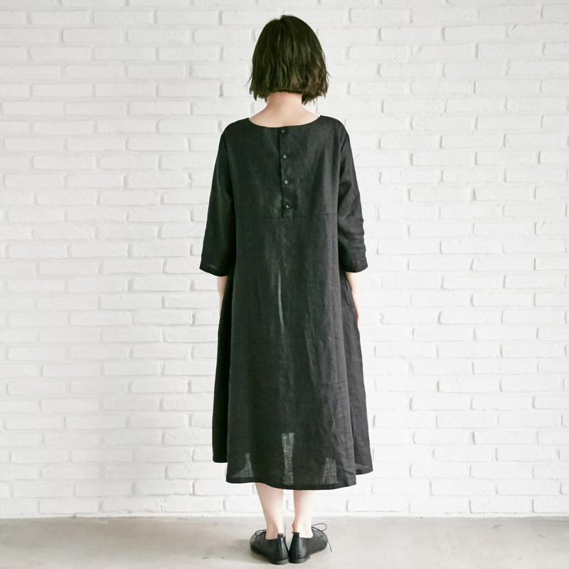 リネン１００％ゆったりロングワンピース【新色追加】【Ｓ～３Ｌ】（ディージーワイ/D*g*y）
