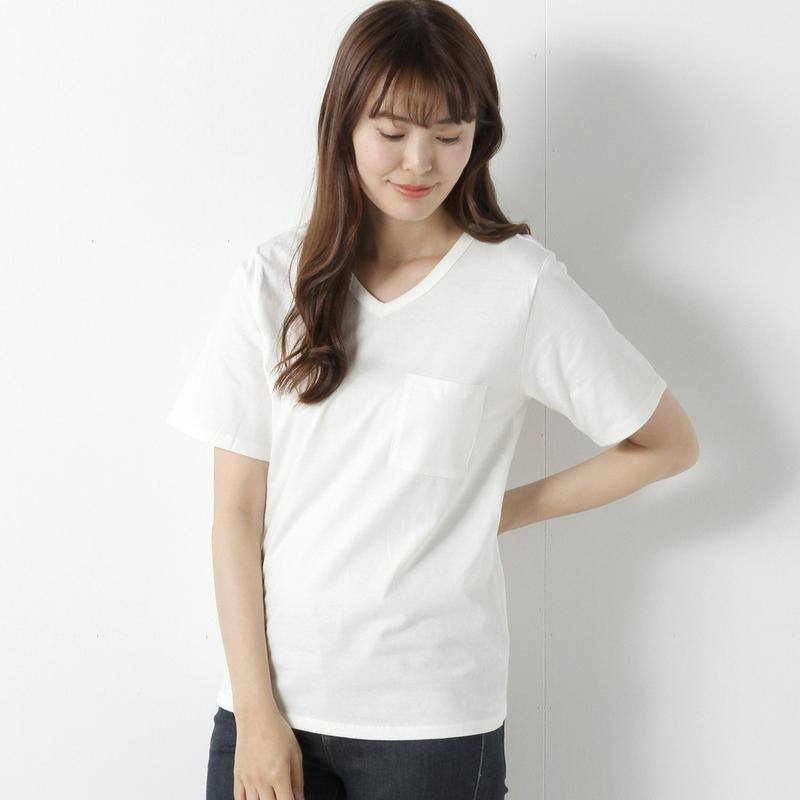 【汗染み防止＆抗菌防臭】ポケット付きＶネック半袖Ｔシャツ