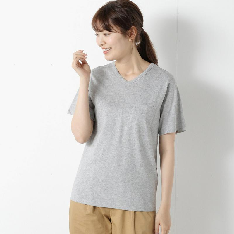 【汗染み防止＆抗菌防臭】ポケット付きＶネック半袖Ｔシャツ