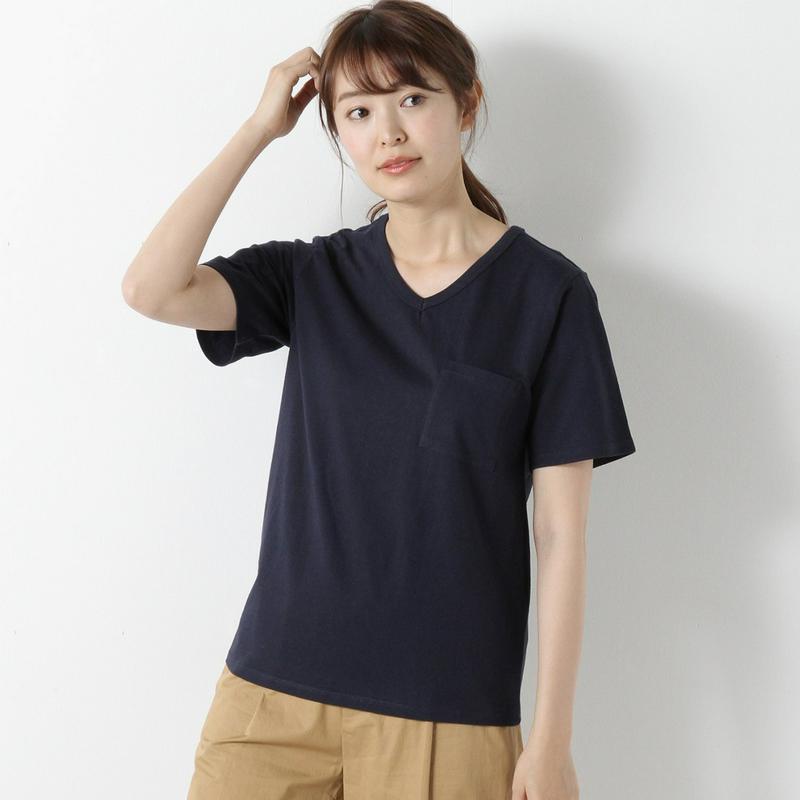 【汗染み防止＆抗菌防臭】ポケット付きＶネック半袖Ｔシャツ