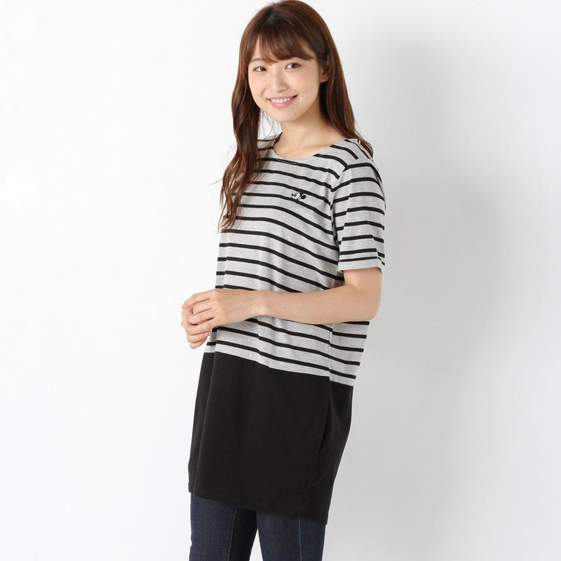 ミッキーポケット付切替チュニックＴシャツ
