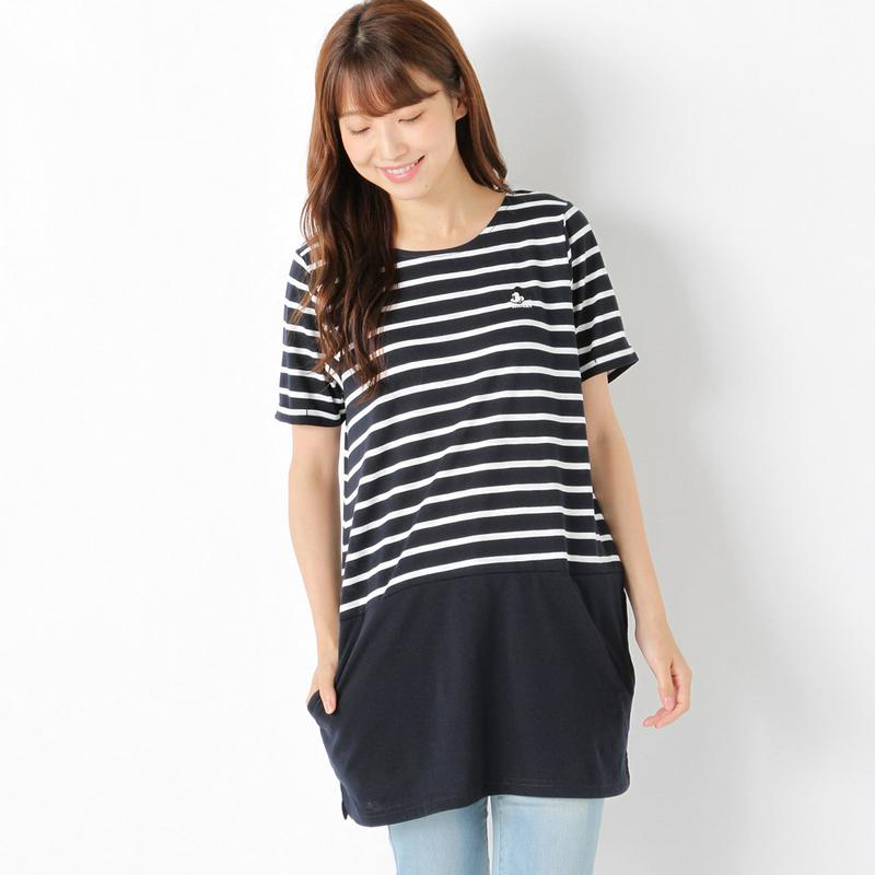 ミッキーポケット付切替チュニックＴシャツ