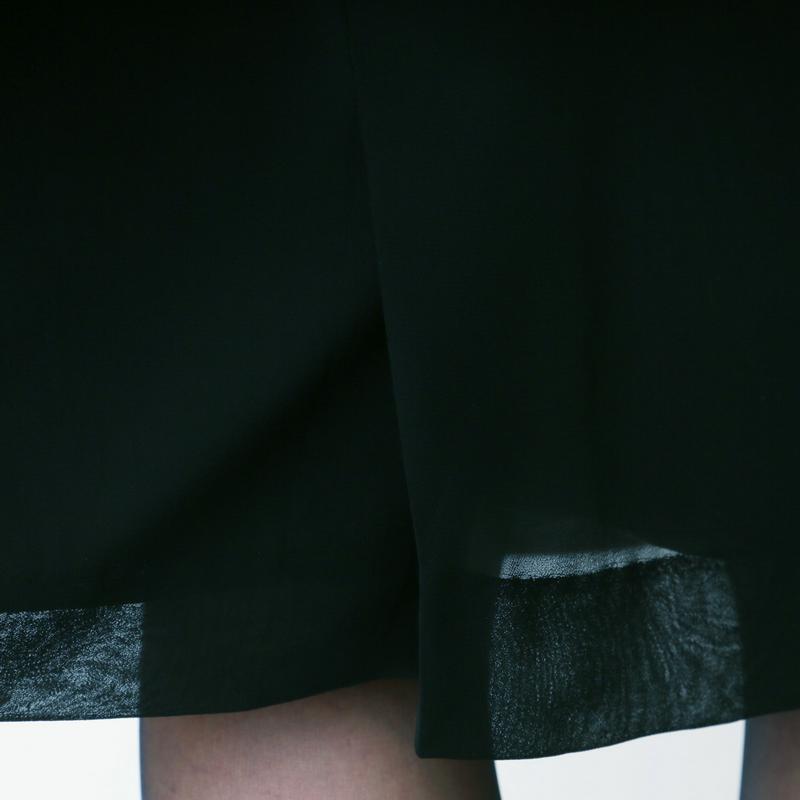 洗える◎ボウタイ風前開きフォーマルワンピース【喪服・礼服】【７ＡＲ～１９ＡＲ】（ニュイ/NUIT）