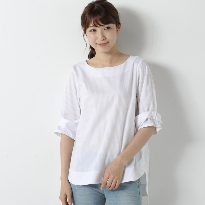 【３／２５（水）で販売終了】春の人気商品★綿素材の袖リボンブラウス（５分袖）