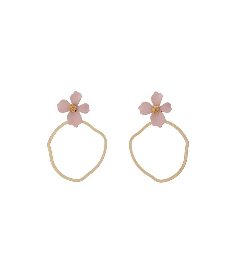 フラワーループピアス