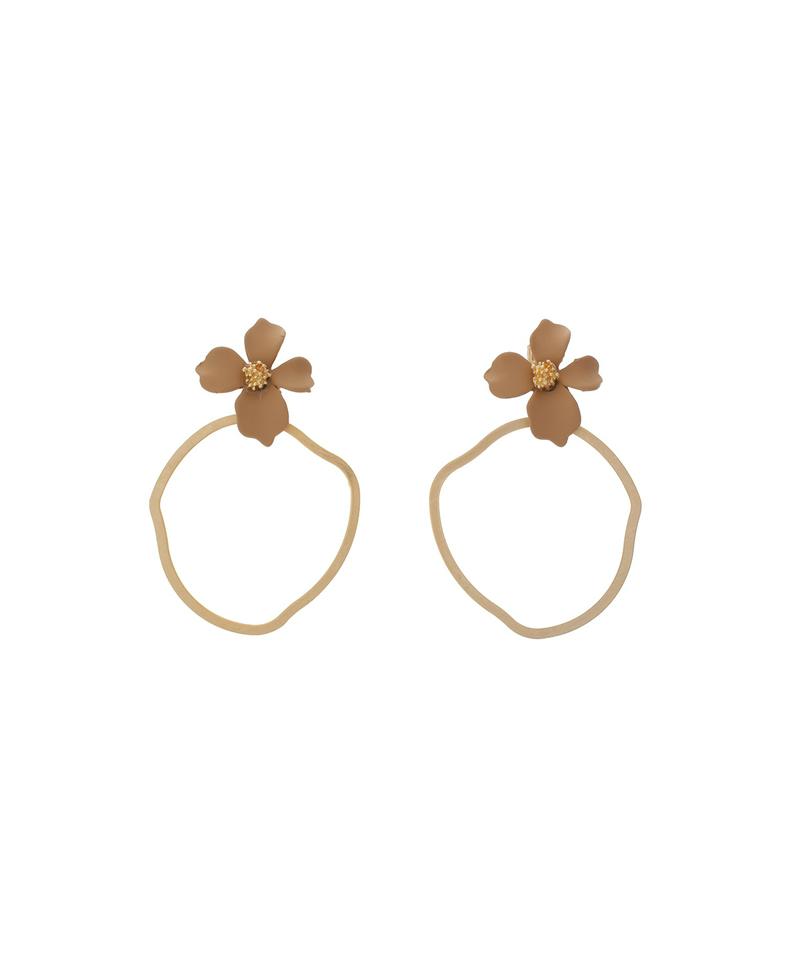 フラワーループピアス