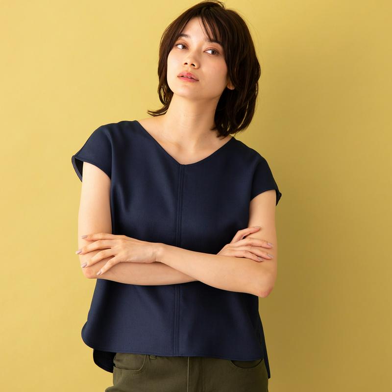 【ＳＴＹＬＥ　ＳＮＡＰ掲載】【セットアップ可】リネンライクひさし袖ブラウス【Ｓ～３Ｌ】