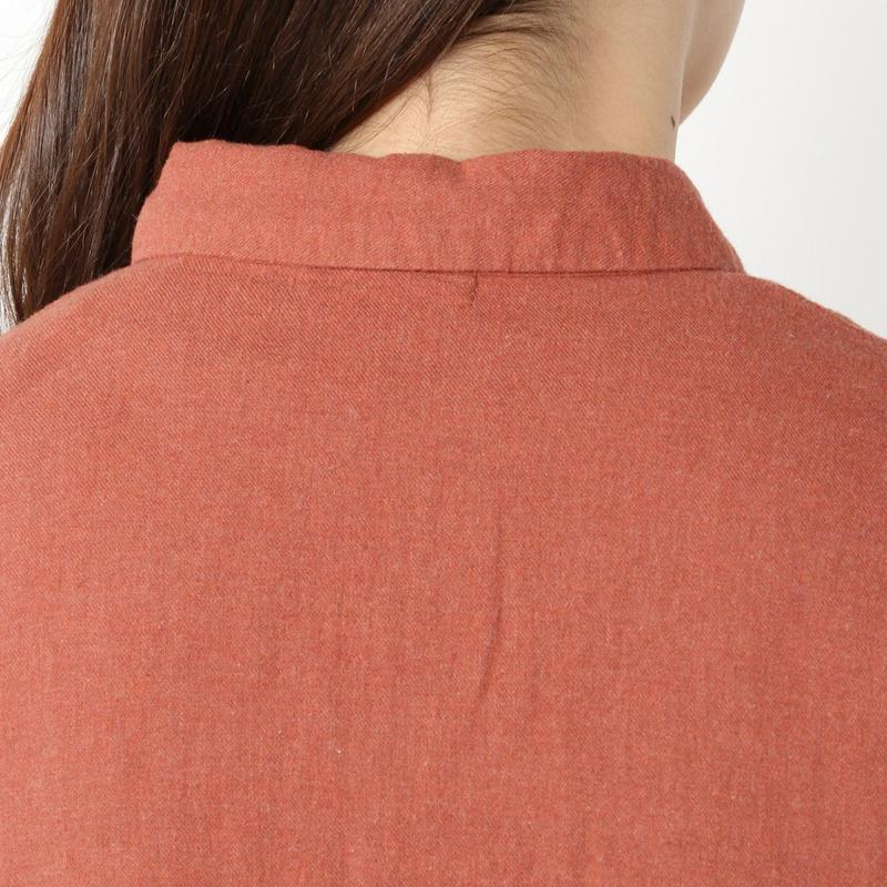 Ｊ片面微起毛のロングシャツワンピース