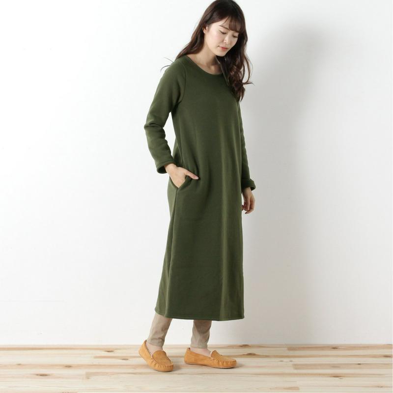 何枚でも欲しい◎あったか裏起毛のＡラインワンピース