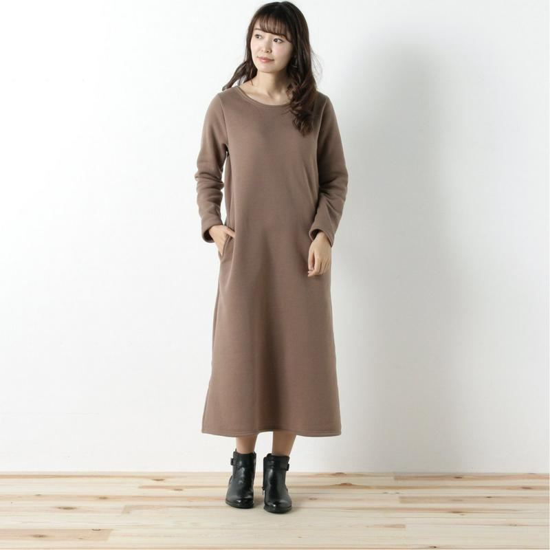何枚でも欲しい◎あったか裏起毛のＡラインワンピース