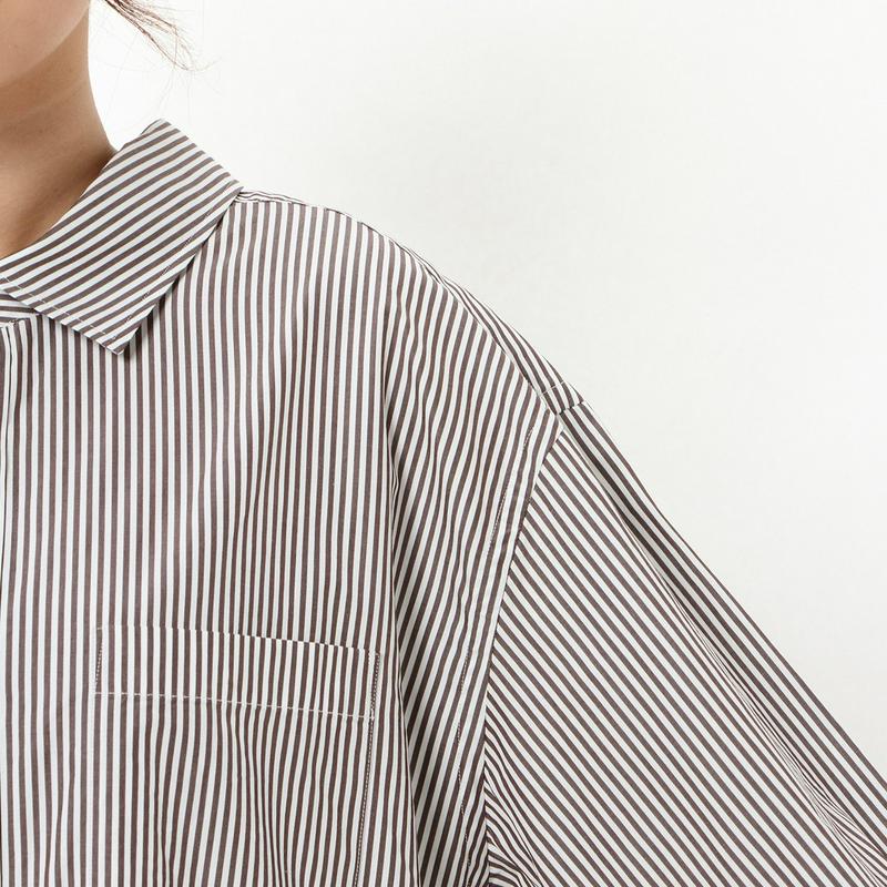 ワイドシルエット長袖刺繍ワンピース［日本製］