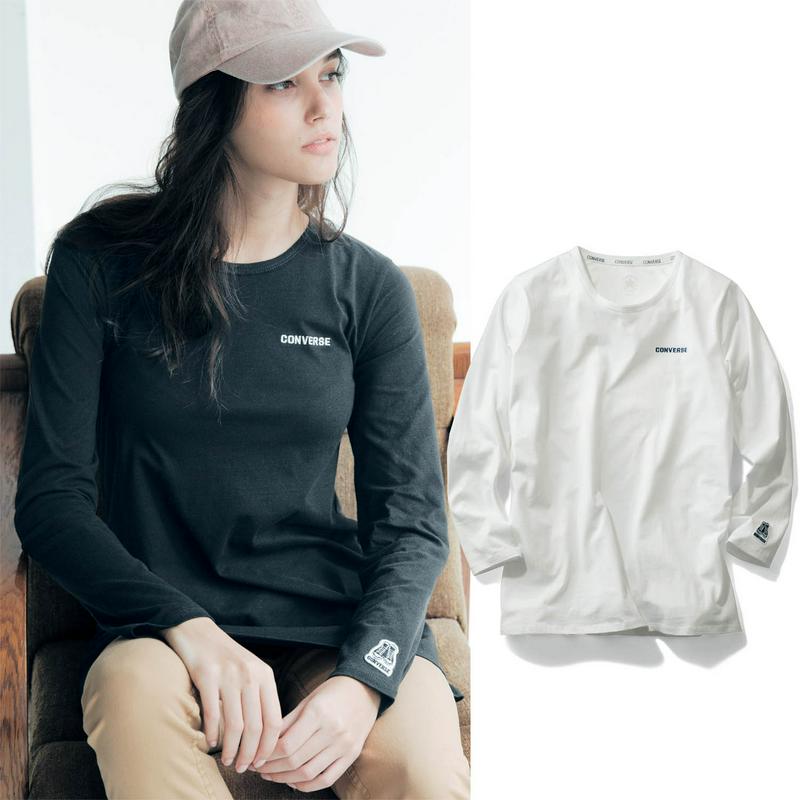 長め丈がうれしい！天竺ワンポイント刺しゅうロング丈Ｔシャツ