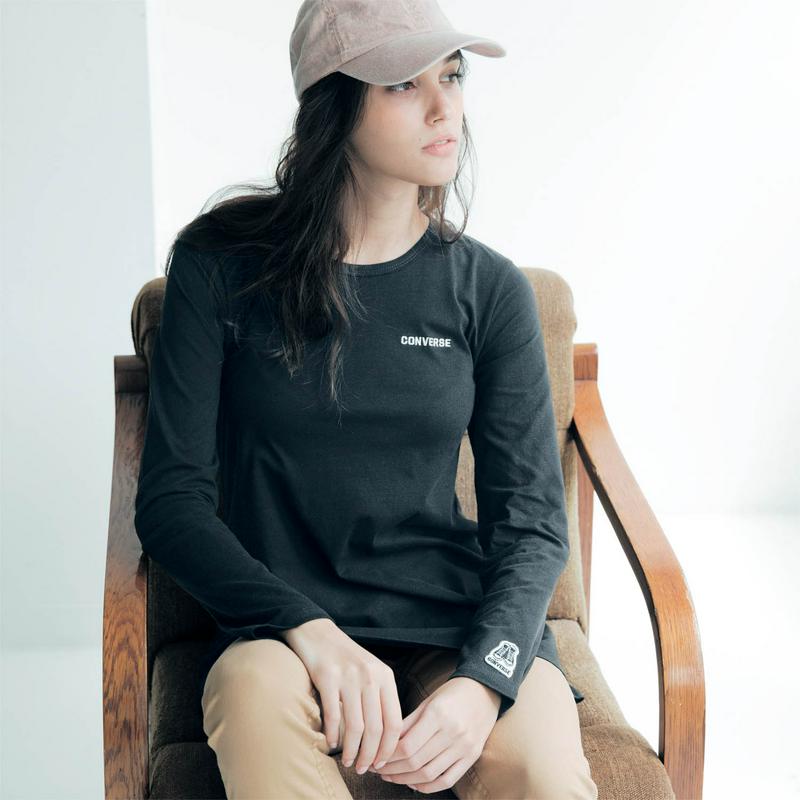 長め丈がうれしい！天竺ワンポイント刺しゅうロング丈Ｔシャツ