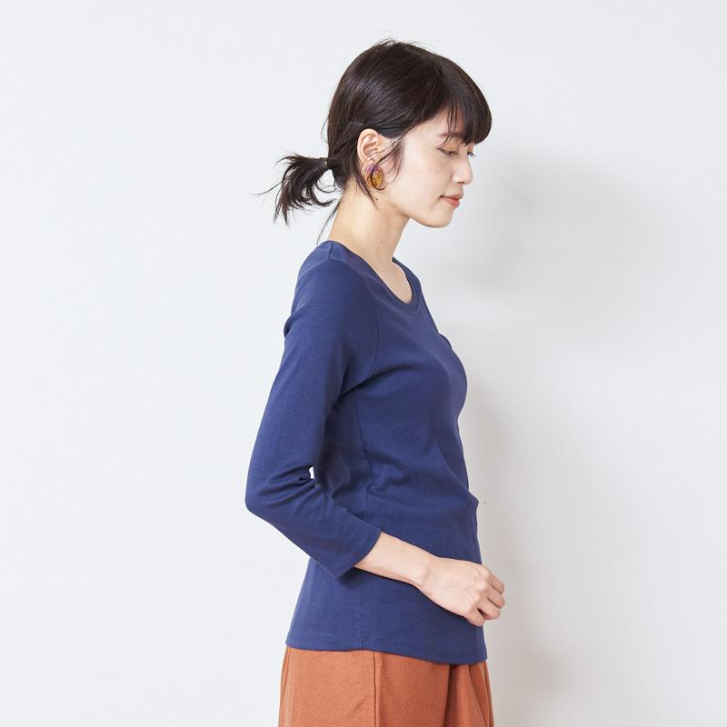 【５色展開】フライス生地でしっかりした８分袖Ｔシャツ【Ｍ～４Ｌ】（manoamano／マノアマノ）