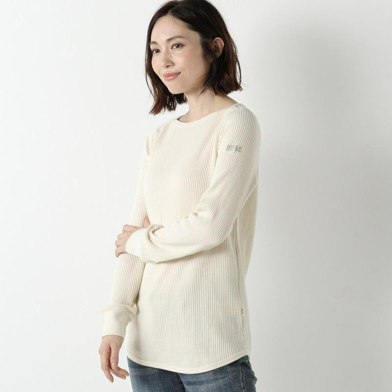 【吸汗速乾】コットンワッフル長袖Ｔシャツ