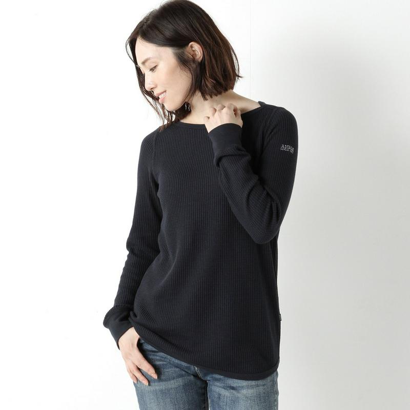 【吸汗速乾】コットンワッフル長袖Ｔシャツ